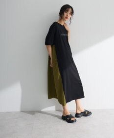 Green Parks ナイロンドッキングロゴワンピース