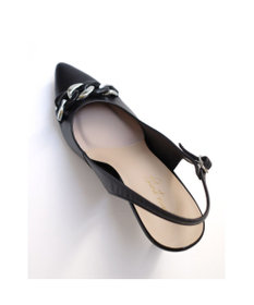 Pointer 日本製 本革チェーンビット付きバックバンドミュール