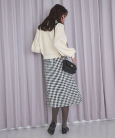 Feroux 【洗える】BOXタックミドル丈 スカート