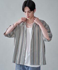 WEGO ストライプメッシュBIGシャツ（SS）