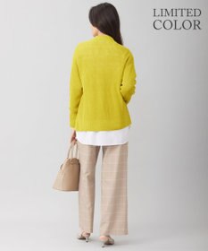 自由区 【WEB限定カラーあり・洗える】リネンミドルゲージニット カーディガン