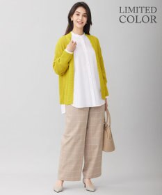 自由区 【WEB限定カラーあり・洗える】リネンミドルゲージニット カーディガン