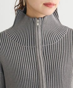 Green Parks 配色リブＺｉｐニットカーディガン