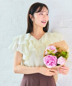 Feroux 【洗える】エアリーフリル ブラウス