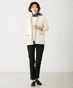 J.PRESS LADIES 【洗える】 レーヨンストレッチフルニードル カーディガン