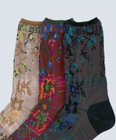 COQ antigua flower ラメ花柄ソックス