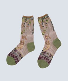 COQ antigua flower ラメ花柄ソックス