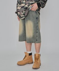 WEGO 【紐で調節可能】スーパーバギーデニムショーツ