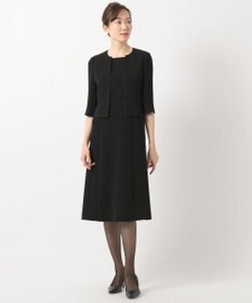 自由区 FORMAL 【洗える/縦横ストレッチ】セオプラスエス横二重ジャケット＋ワンピース