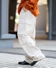 WEGO 【ウエストゴム/MLサイズ展開】イージーコーデュロイカーゴパンツ