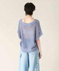 GRACE CONTINENTAL メッシュVネックニットトップ