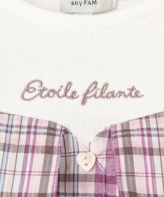 ANY KIDS チェックドッキングワンピース