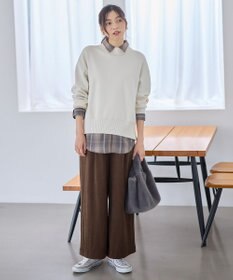 ANY コーデュロイタックバギーパンツ ブラウン