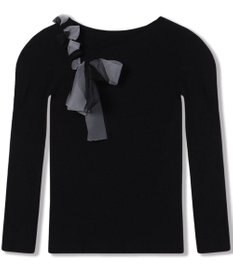 Chacott 【ノーソーイングニット】チュールリボンニットトップ