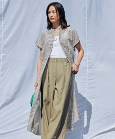 ICB 【洗える】 キュプラローンストライプ ワンピース