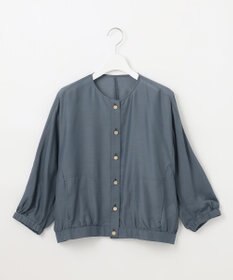 自由区 【カタログ掲載・接触冷感・洗える】ブライトシアーノーカラー ブルゾン