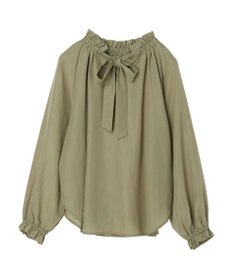 Green Parks スタンドフリルボウタイブラウス