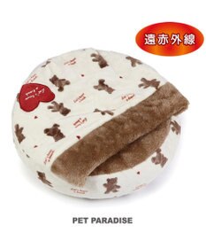 PET PARADISE ペットパラダイス 丸型寝袋 遠赤外線 《くまちゃん柄》 60cm