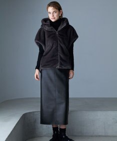 ICB 【洗える】ミンクライクファー フーディジレ コート