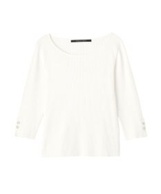 YECCA VECCA 袖釦7分袖リブニット