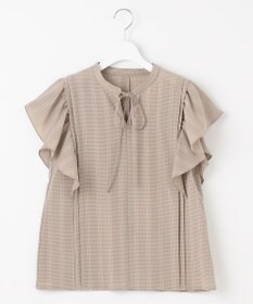 Feroux 【洗える】シャドーチェック ブラウス