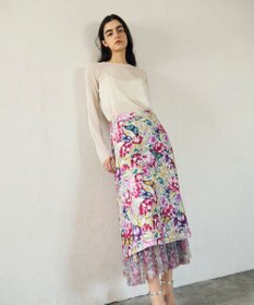 GRACE CONTINENTAL フラワーガーデンプリントスカート