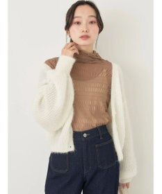 earth music&ecology ジャガードシャーリングシアートップス