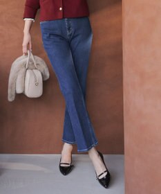 ANY SIS L 【美Denimシリーズ】センタープレスセミフレア デニム