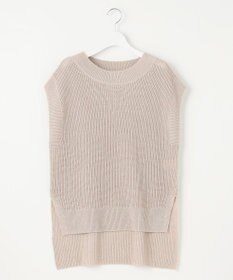 自由区 S 【洗える】リネンミドルゲージニット ベスト