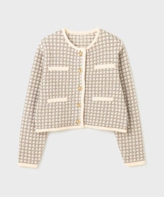 GRACE CONTINENTAL ツイードニットカーディガン