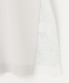 自由区 【洗える】クレープストレッチ バックレース ニット