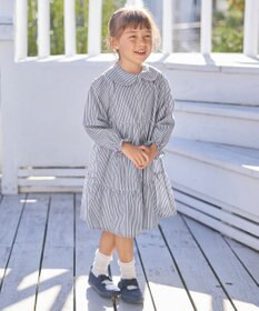 ANY KIDS ストライプ シャツ ワンピース