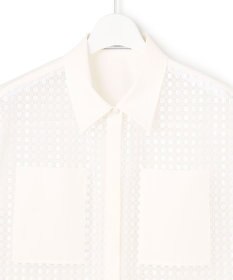 ICB L 【WEB＆一部店舗限定】 SustainableSquareLace フレンチスリーブシャツ