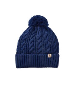 MIKI HOUSE HOT BISCUITS 【46-56cm】 ぼん天付きケーブル編みニット帽子