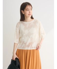 Green Parks 花柄メッシュニットプルオーバー