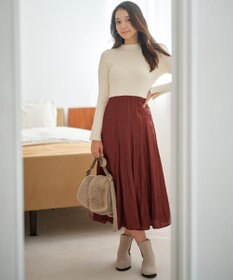 ANY SIS 【洗える】オーロラサテンコンビ ワンピース