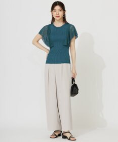 ANY SIS L 【洗える】レーシーフレアスリーブ ニット