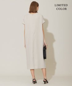 ICB 【接触冷感・UVケア・速乾・洗える】FluidBackSatin レイヤードデザインワンピース