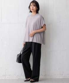 23区 【洗える】2WAYストレッチツイル ドロスト ワイドパンツ