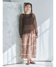 Green Parks ■ＥＳＣＡＲ　スカーフパネルｐｔギャザースカート