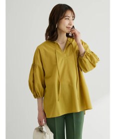 Green Parks 綿麻混紐付きデザインブラウス