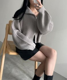 WEGO ダブルジップショートニットブルゾン