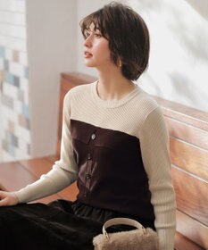 ANY SIS L ビスチェ風 長袖 ニット