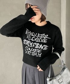 WEGO フラッフィーグラフィックちびニット