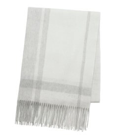 MOONBAT FURLA ウール混 超大判ラメ入りブロックチェックストールマフラー／幅70cm