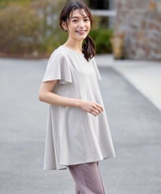 Tiaclasse L 【小倉優子さん着用・選べる袖TYPE・洗える】バックフレアチュニック