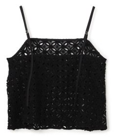 UNFILO L 【2点セット】ラッセルレース キャミレイヤード Tシャツ