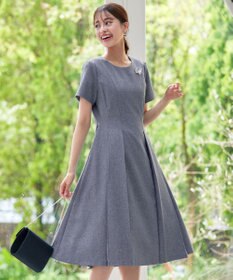 Tiaclasse L 【洗える】ダブルラインフレアワンピース