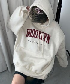 WEGO 【裏起毛】BROOKLYNロゴビッグパーカー
