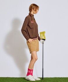 PW CIRCULUS 【吸水速乾 / UV遮蔽率99.5% UVカット / ストレッチ】【WOMEN】ハーフジップロングスリーブモックネックT ゴルフウェア レディース